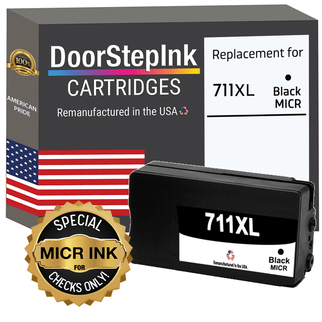 DoorStepInk HP 711XL CZ133A Black MICR Ink Cartridge Compatible For HP DesignJet T530, T525, T520, T130,