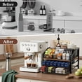 thumbnail image 6 of Godance Coffee Bar Organizer for Countertop, Metal & Wood Coffee Station with Sliding Drawers & K-Cup Holder | Multi-Level Storage Rack for Coffee Pods, Syrup Bottles, Cups, Stirrers & Tea Bags, 6 of 8