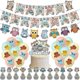 thumbnail image 1 of Owl Themed Kids Birthday Party Decoration Banner Balloon Cupcake Cake Toppers Set, 1 of 5