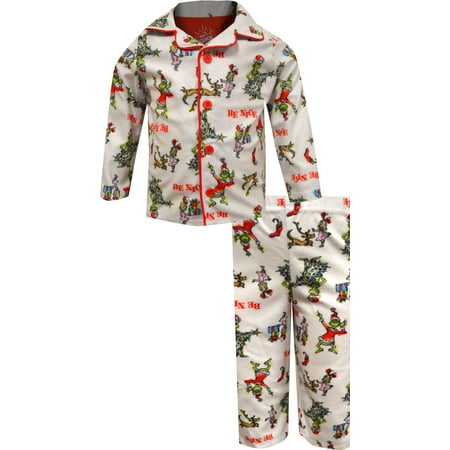 

Komar Kids Boys Dr. Seuss The Grinch Infant Traditional Flannel Pajamas (4T)