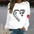 thumbnail image 1 of Fartey Chandails en Molleton Graphiques Cœur Patte Mignons pour Femmes Manches Longues Col Rond Chemises Amples Confortables Automne Ajusté Chandail Tops, 1 of 4
