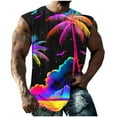 thumbnail image 3 of BiZtdJrK Graphic Tank Tops for Men Summer Sleeveless Muscle Shirts Beach Hawaiian Coconut Tree Tanks Going Out Outfits Black XXL, 3 of 6