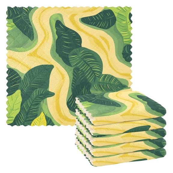 6 Pieces of Kitchen Towels 11x11Inch Kitchen Dish Cloths Kitchen Dish Towels Reuseable Cleaning Cloths Green River Pattern