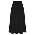 thumbnail image 4 of VBTAPA High Waist Tiered Skirts for Women A-Line Long Skirt Summer Flowy Maxi Skirts Boho Beach Dress Black L, 4 of 8