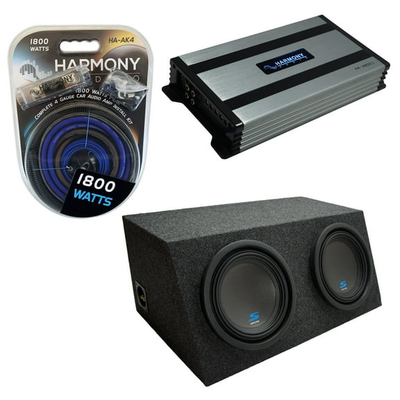 Car Stereo Hatchback Sealed Dual 10" Alpine S-W10D2 Sub Box New & HA-A800.1 Amp