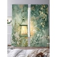 thumbnail image 3 of Vintage Oil Light Sheer Curtains 84 Inch Length 2 Panels Set Window Treatments, Spring Green Leaves Retro Candles Rod Pocket Semi Curtains for Living Room/Bedroom/Kitchen Décor, 104"W x 84"L, 3 of 7