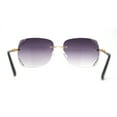 thumbnail image 4 of Womens Rimless Rhinestone Jewel Diva Metal Rim Sunglasses Gold Smoke, 4 of 4