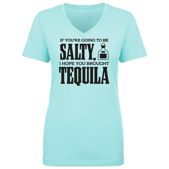 Salty Tequila Womens V-Neck T-Shirt