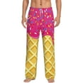 thumbnail image 2 of Lsque Red Ice Cream Print Men's Pajama Pants, Lounge Pant - Comfortable Home Wear,Elastic Waistband, Stylish Design-XX-Large, 2 of 9