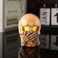 thumbnail image 2 of Cateissary Decoración única de resina para fiesta de Halloween-estatua de cabeza de calavera brillante decoraciones de calavera brillante de Type3 NO3, 2 of 6