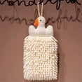 thumbnail image 3 of Toalla de mano con forma de muñeco de nieve: súper absorbente, de secado rápido, de tela suave para cocina, baño y lavadero. Incluye una presilla para colgarla fácilmente., 3 of 6