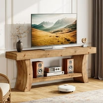 Tribesigns 63" Solid Wood TV Stand, 2-Tie rFarmhouse TV Console Entertainment Center
