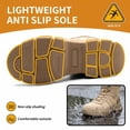 thumbnail image 5 of XQJ Men's Steel Toe Work Boots, Comfortable Lightweight Industrial Construction Shoes, Durable High Top Safety Boots - Beige - Size 8.5, 5 of 8