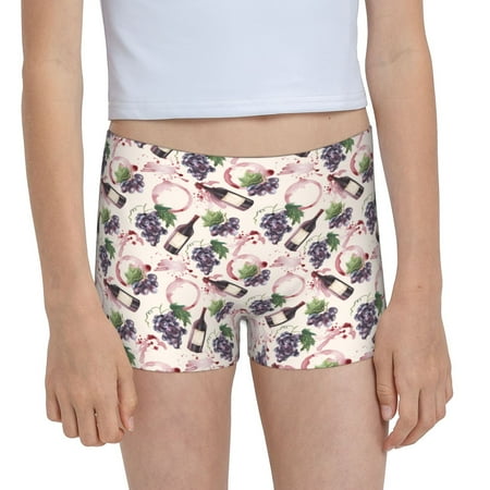 Pofeuu Watercolor Wine Bottle Print Soft Cotton Girls Boyshort panties Toddler Underwear-X-Small
