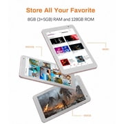 7 inch Tablet, 128GB, Android 13, 8GB (3+5) RAM, Quad-Core Processor, Wi-Fi, Bluetooth, Red