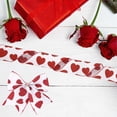 thumbnail image 4 of Valentine Heart Ribbon, White Background with Red Glitter Hearts Wired Ribbon for Gift Bows and Crafts, Decorative Trim for Romantic DIY Projects and Party Decorations, 4 of 6