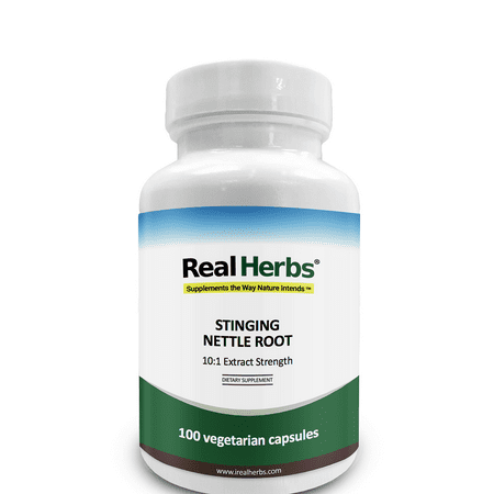 Real Herbs Stinging Nettle Root 10:1 Pure Extract 750mg (Equivalent to 7500mg of Raw Stinging Nettle Root) - 100 Vegetarian (Best Way To Kill Stinging Nettles)
