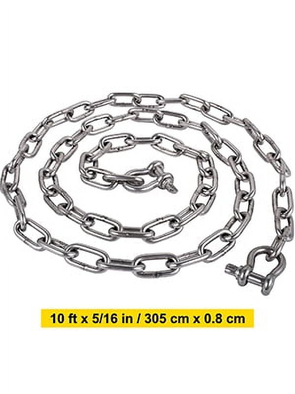 VEVOR Anchor Chain, 10 ft x 5/16 in Stainless Steel Chain, 3/8