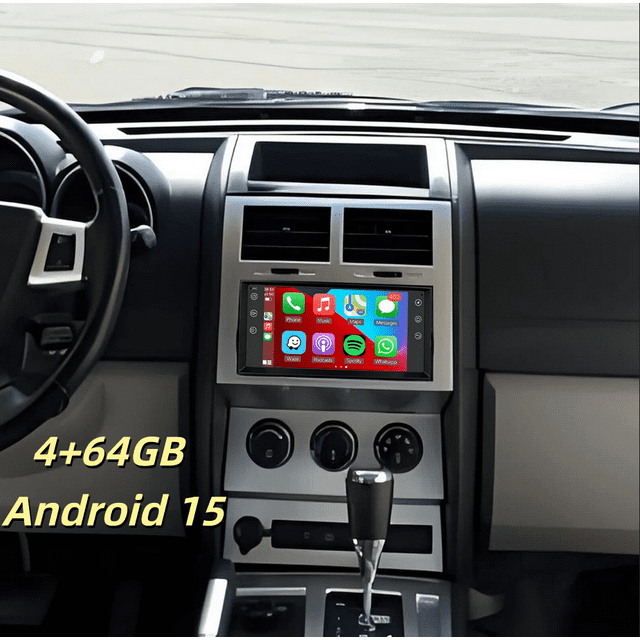 Car Stereo For Dodge Nitro 2007-2012 - Android 15 4+64GB, 7" IPS Touchscreen, CarPlay/Android Auto + AHD Backup Camera & Microphone, GPS, Mirror Link