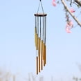 thumbnail image 4 of Campanas De Viento Tubos Campana Colgante de pared Viento de madera Inspirador (Tubo de caoba) Oro, 4 of 4