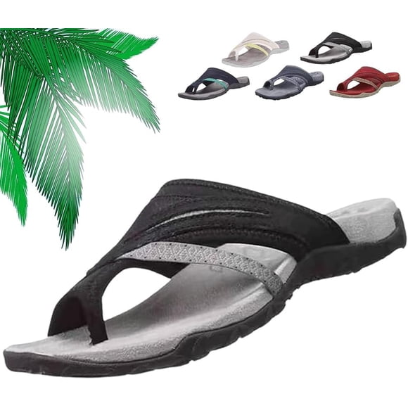 Womenu2019s Cómodo soporte ortopédico para el arco con sandalias con lazo para el dedo del pie, sandalias para aliviar la fascitis plantar, sandalias de moda