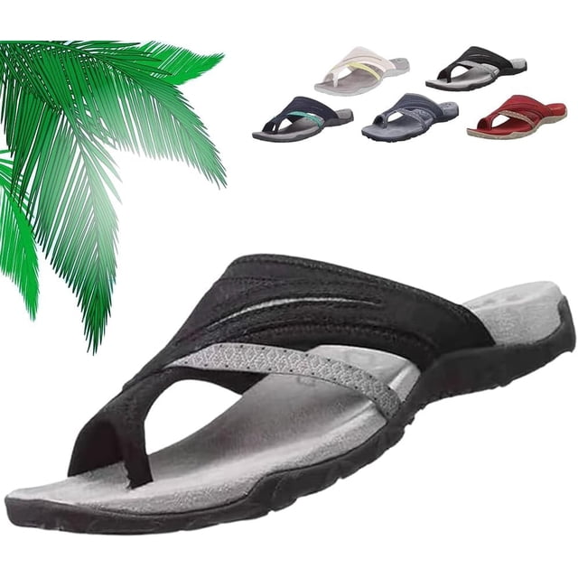 Womenu2019s Cómodo soporte ortopédico para el arco con sandalias con lazo para el dedo del pie, sandalias para aliviar la fascitis plantar, sandalias de moda