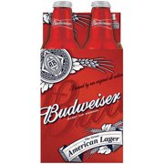 Angle View: Budweiser Beer, 4 pack, 16 fl oz bottles
