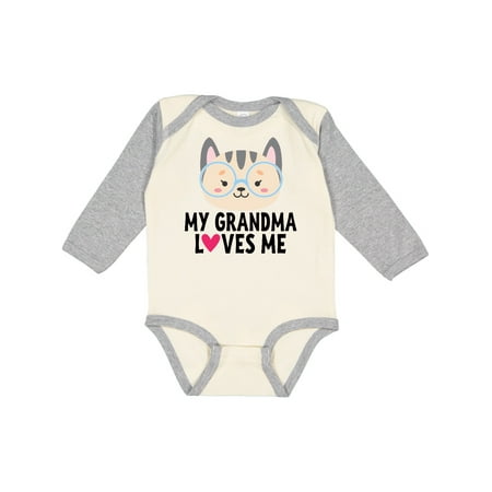 

Inktastic Grandma Loves Me Outfit Gift Baby Girl Long Sleeve Bodysuit