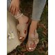 thumbnail image 3 of Flat Heel Open Toe Fashionable Black Embroidery Slippers For Casual Occasions, 3 of 4