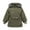 Green, variant on Toddler Kids Baby Winter Warm Outerwear Solid Color Hooded Zipper Padded Outwear For Girls Or Boys Boy