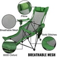 thumbnail image 3 of Folding Chaise Lounge Chair for Outside Beach, Portable Heavy-Duty Camping Reclining Lounge Chair with Pillow, 3 of 8