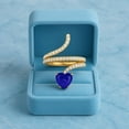 thumbnail image 5 of 7MM Heart Shape Wrap Bypass Ring Natural Lapis 925 Silver Gold Vermeil Women Valentines Day Gifts Rings, 5 of 6
