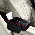 thumbnail image 6 of Car Armrest Cushion With Cup Holder Center Console Cover For Car (Black And Red), 6 of 13