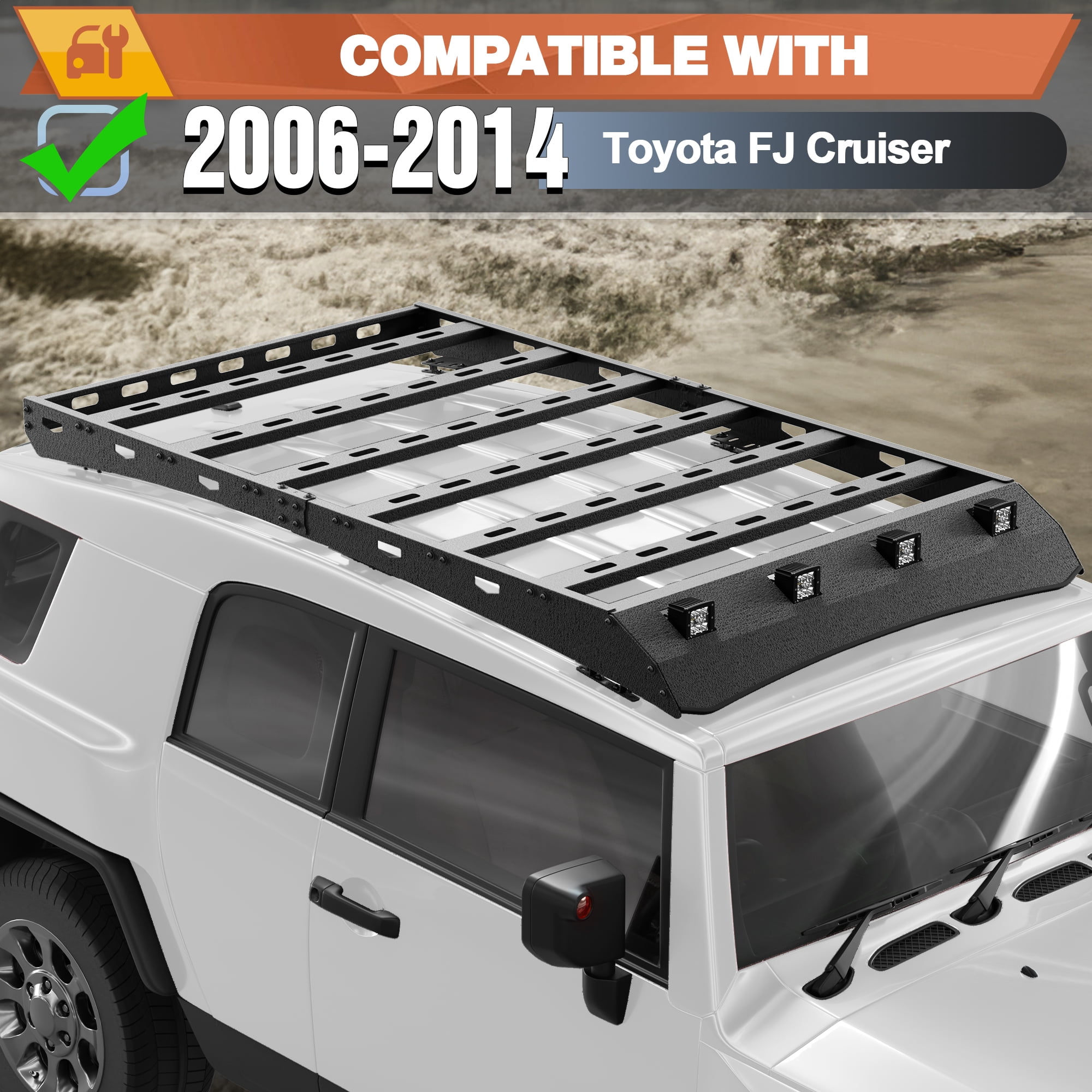 POFENZE Roof Rack Compatible for 2006-2014 Toyota FJ Cruiser Roof Cargo Carriers with Cross Bars