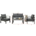 thumbnail image 4 of CozyHom 4 Seats Modern Outdoor Aluminum Furniture Sofa Set, All-Season Patio Metal Conversation Couch With Table And Cushions, Gray, 4 of 11