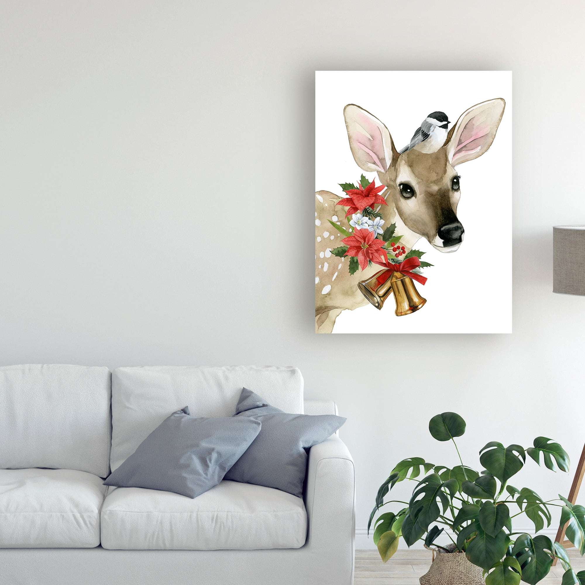 Trademark Fine Art 'Deer Christmas I' Canvas Art by Grace Popp