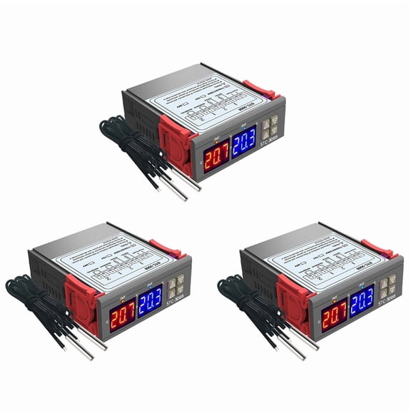 3X Digital Thermostat Temperature Controller -3008 Thermometer Sensor Hygrometer 12V 24V 220V,3 x -3008 Digital Thermostat Temperature Controller