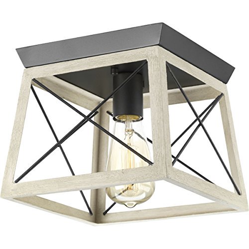 Progress Lighting P350022-143 Briarwood One-Light Flush Mount, Graphite