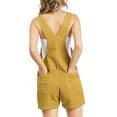 thumbnail image 2 of Revolt Women's Juniors Classic Twill Short Overalls (Rich Mustard, Large), 2 of 2