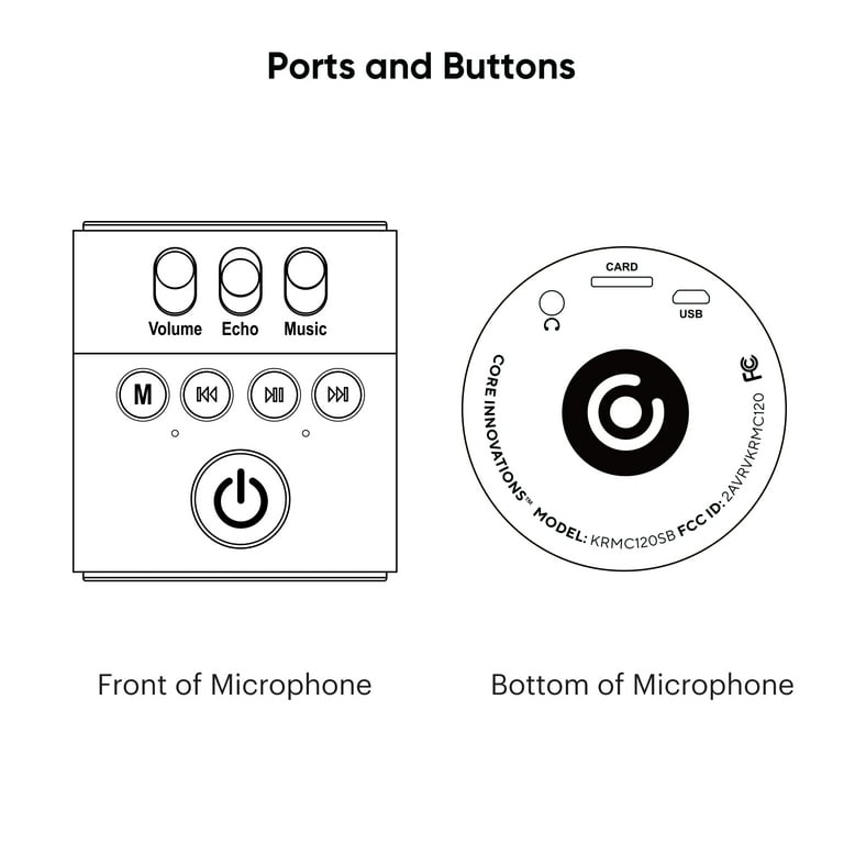 Core Innovations Wireless Bluetooth Karaoke Microphone - Core Innovations