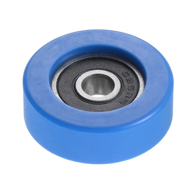 Unique Bargains Roulement à Billes PU 6x30x10mm Roue de Guidage Revêtue de Polyuréthane pour Industriel, Bleu
