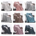 thumbnail image 3 of XmhyTop-A Cotton Blanket Throw Blanket Gauze Blanket, Soft Lightweight Throw for Bed Sofa Couch, Breathable Cotton Blanket, 130x150cm,Blue, 3 of 3