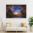 thumbnail image 4 of Sunset Island Backdrop Cave Sand Bank Island Stone Arch Background Nature Landscape Scenery Canvas Art Poster And Wall Art Picture Print Modern Family Bedroom Decor Posters Frame-style 08x12, 4 of 8