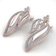 thumbnail image 2 of 3carat Round Cut Diamond Ladies Leaf Fancy Earrings Solid 14K Rose, White or Yellow Gold GH SI1, 2 of 3