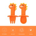 thumbnail image 3 of EeaseCA 1 Set Baby Silicone Cutlery Cartoon Training Tableware Silicone Spoons and Forks, 3 of 7