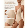 thumbnail image 4 of Women's Low Back Shapewear Deep V Neck Built-In Bra Low Cut Bodysuit Beige M, 4 of 10