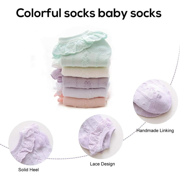 Baby Girl Socks Ruffle Lace Sock Newborn Infant Eyelet Ankle Dress