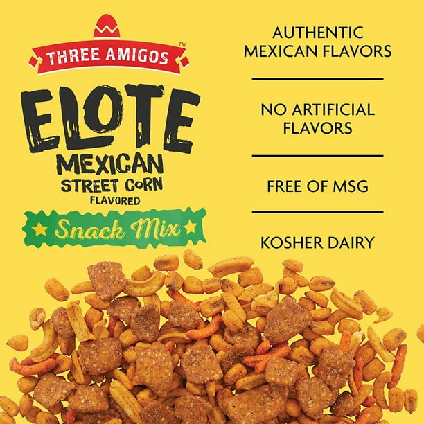 Three Amigos Elote Mexican Street Gourmet Roasted Corn Snack Mix  oz 12  Pack 