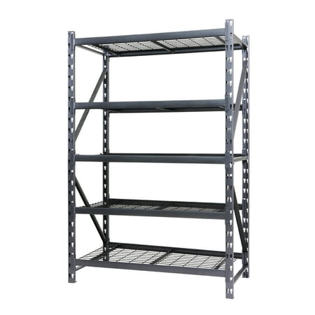 

Stronghold Garage Gear Heavy Duty 5-Shelf Metal Rack Wire Decking in Textured Gray 1000lb per Shelf