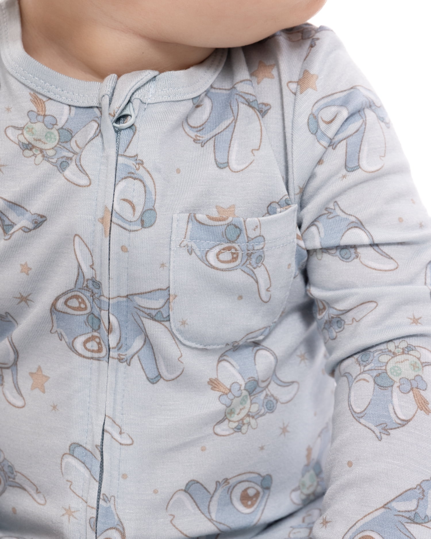 Disney Baby Wishes + Dreams Stitch Footed Sleep N Play, Sizes Preemie-6/9 Months